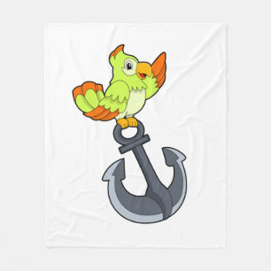 Parrot med Anchor Fleecefilt