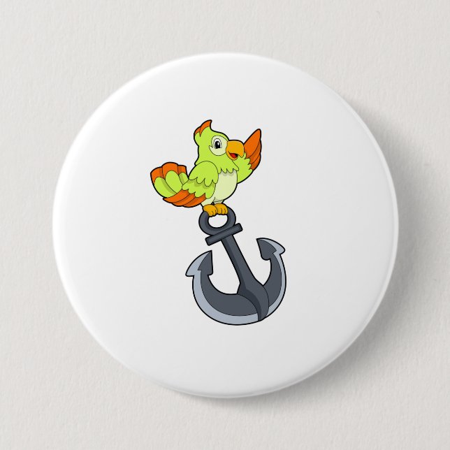 Parrot med Anchor Knapp (Framsida)
