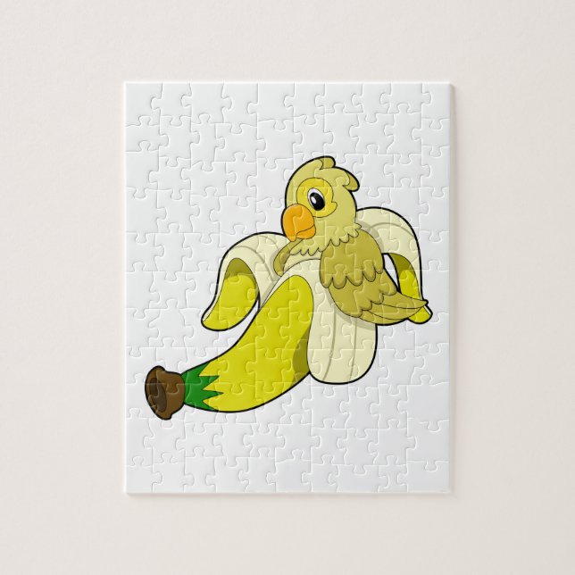 Parrot med Banana Pussel (Vertikal)