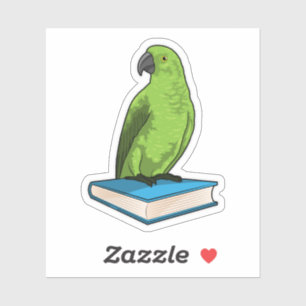 Parrot med Bok Klistermärken