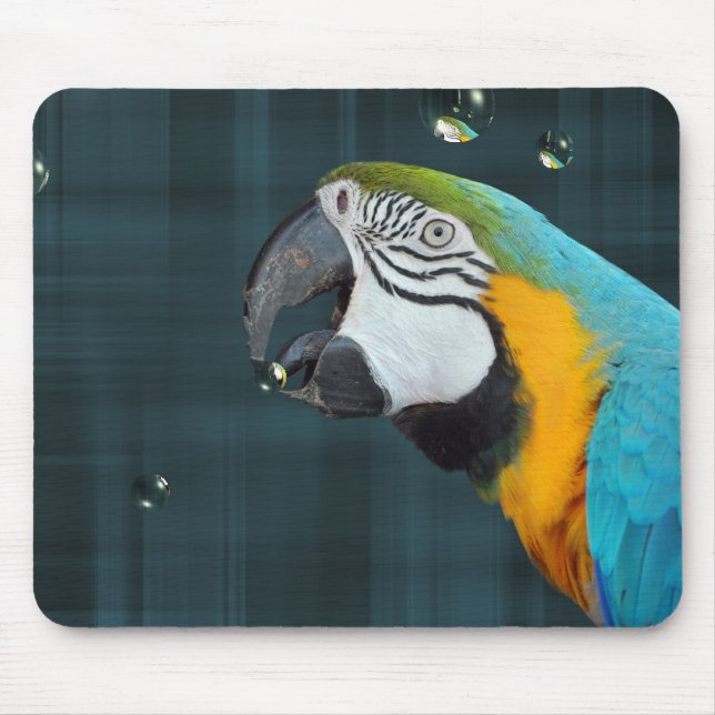 Parrot med bubblor musmatta (Framsidan)
