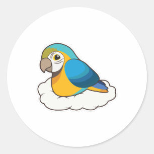 Parrot med Cloud Runt Klistermärke
