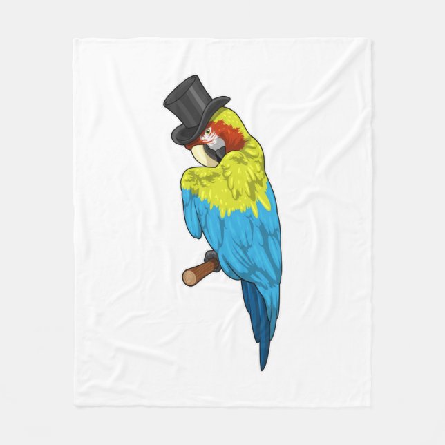 Parrot med Cylinder Fleecefilt (Framsidan)