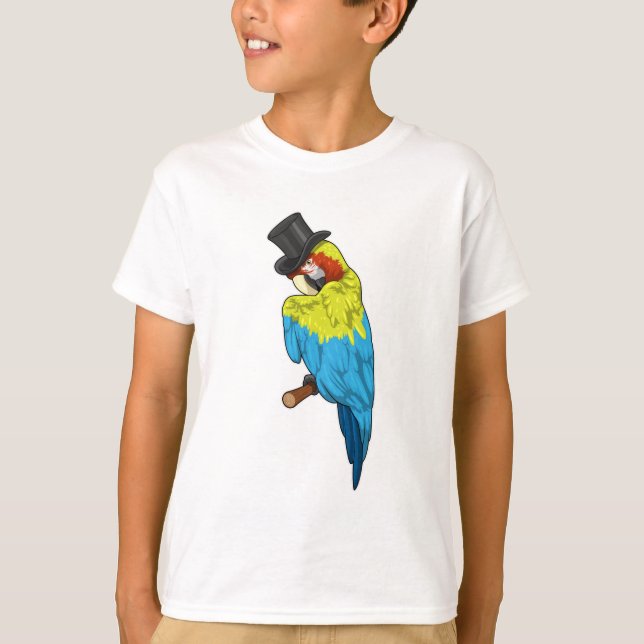 Parrot med Cylinder T Shirt (Framsida)