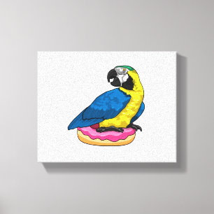 Parrot med Donut Canvastryck