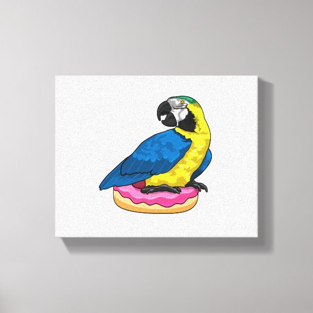 Parrot med Donut Canvastryck (Framsida)