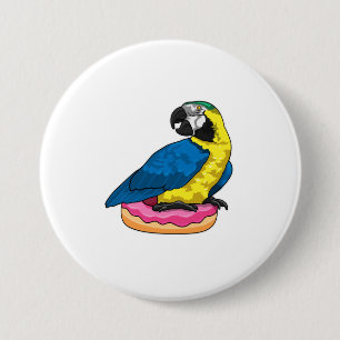 Parrot med Donut Knapp