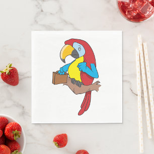 Parrot med en liten blyerts pappersservett