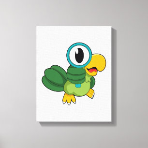 Parrot med förstoringsglas canvastryck