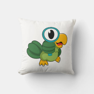 Parrot med förstoringsglas kudde