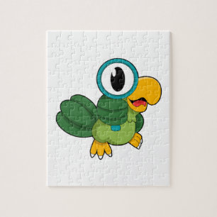 Parrot med förstoringsglas pussel