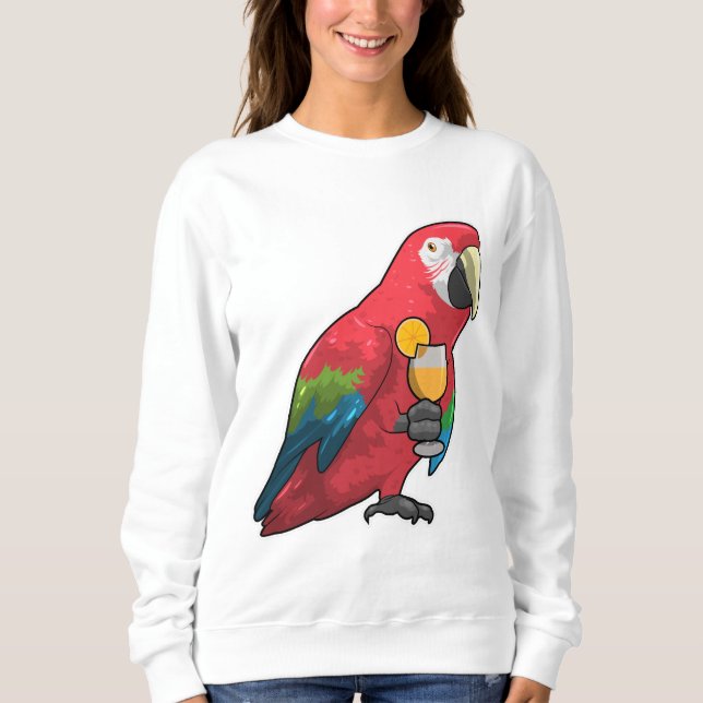 Parrot med glas Orange saft T Shirt (Framsida)