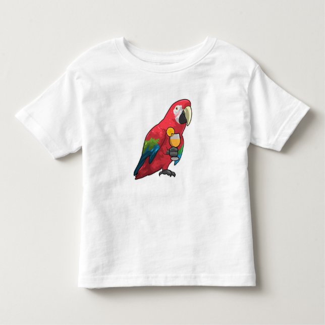 Parrot med glas Orange saft T Shirt (Framsida)