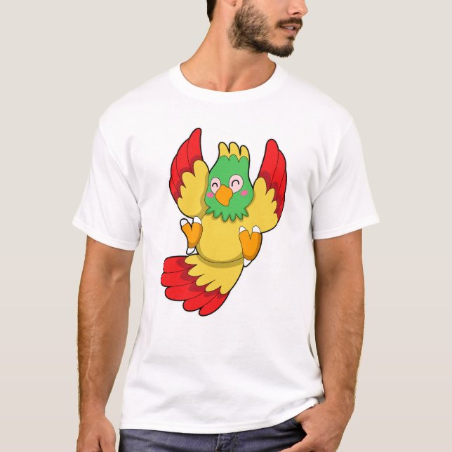 Parrot med grönt Head T Shirt (Framsida)