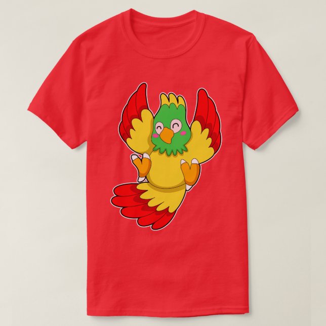 Parrot med grönt Head T Shirt (Design framsida)