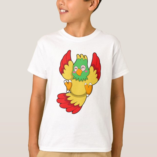 Parrot med grönt Head T Shirt (Framsida)