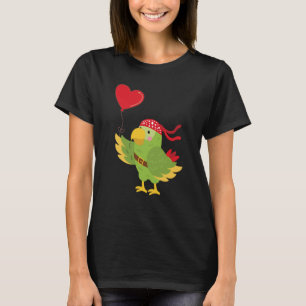 Parrot med Heart Balloon Valentines day Kärlek Boy T Shirt