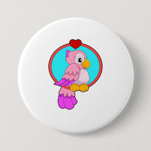 Parrot med Heart Knapp