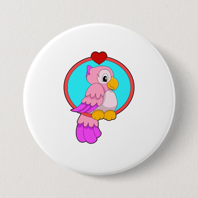 Parrot med Heart Knapp (Framsida)