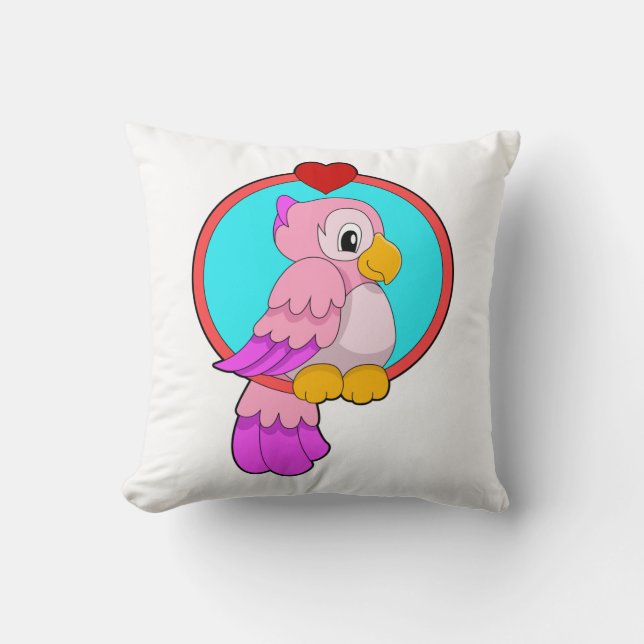 Parrot med Heart Kudde (Framsida)
