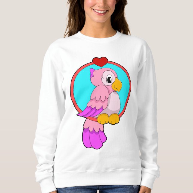 Parrot med Heart T Shirt (Framsida)