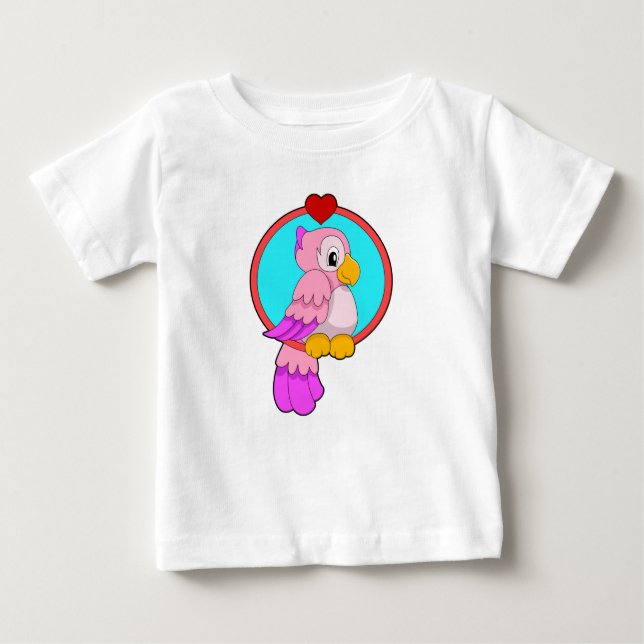 Parrot med Heart T Shirt (Framsida)