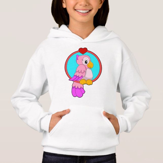 Parrot med Heart T Shirt (Framsida)