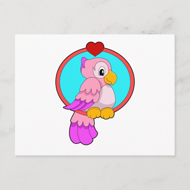 Parrot med Heart Vykort (Framsida)