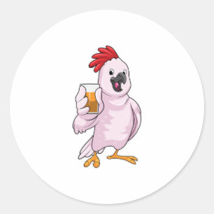 Parrot med Juice Runt Klistermärke