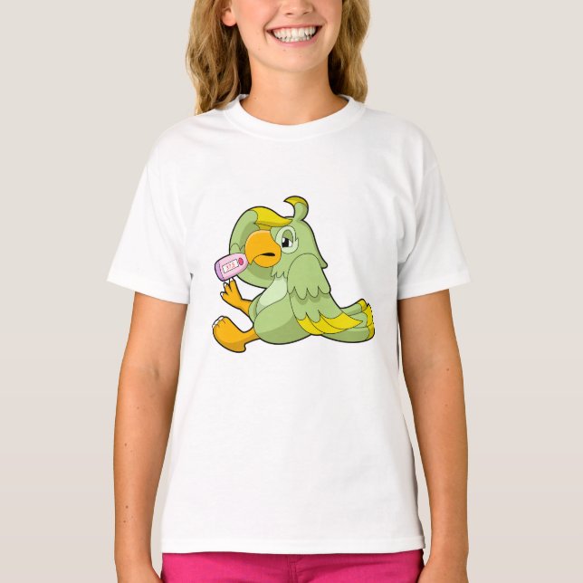 Parrot med klinisk termometer t shirt (Framsida)