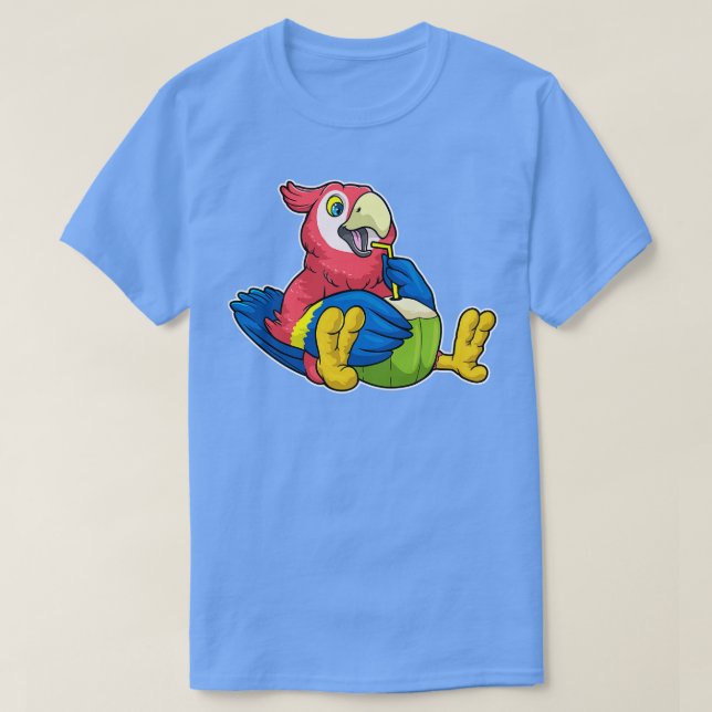 Parrot med kokokonssuckstrå t shirt (Design framsida)