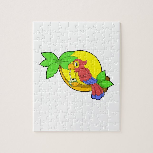 Parrot med kokonut pussel (Vertikal)