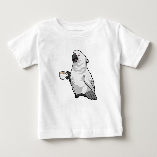 Parrot med Kopp i kaffe T Shirt (Framsida)
