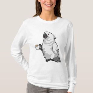 Parrot med Kopp i kaffe T Shirt