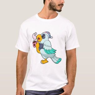 Parrot med Kopp i kaffe T Shirt