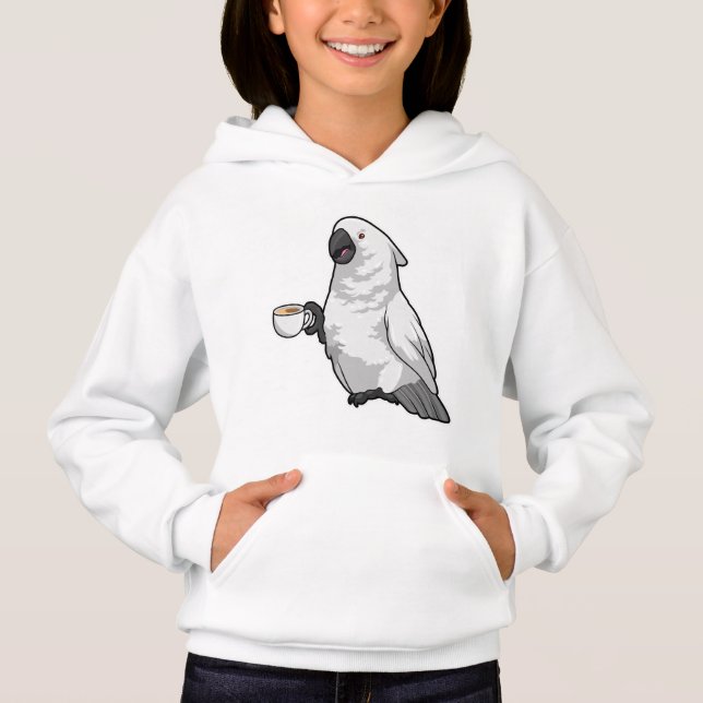 Parrot med Kopp i kaffe T Shirt (Framsida)