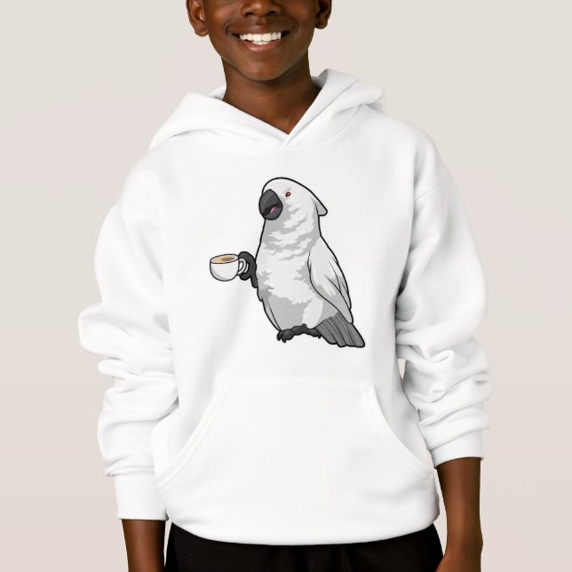 Parrot med Kopp i kaffe T Shirt (Framsida)