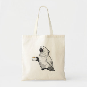 Parrot med Kopp i kaffe Tygkasse