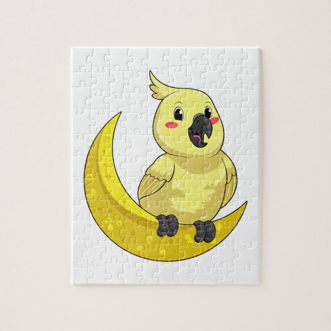 Parrot med Måne Pussel (Vertikal)