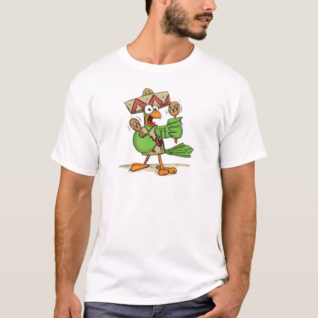Parrot med Maracas T Shirt (Framsida)