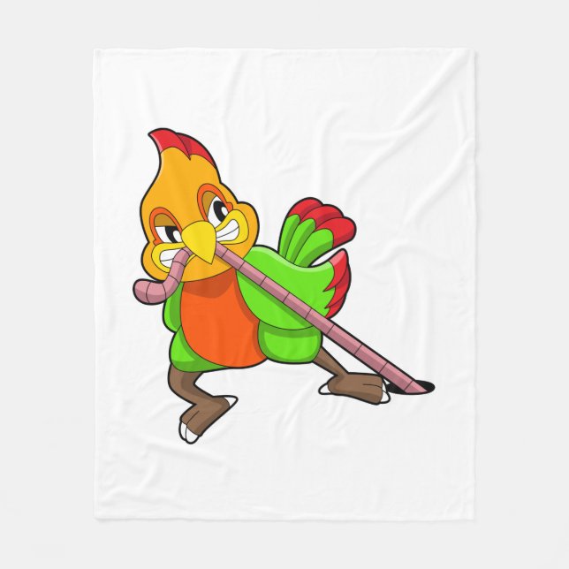 Parrot med Mask Fleecefilt (Framsidan)