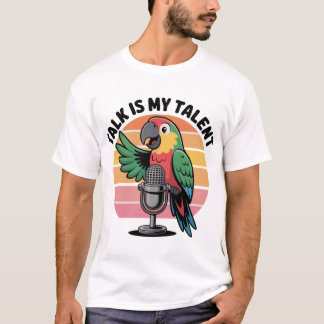 Parrot med mikrofondesign t shirt