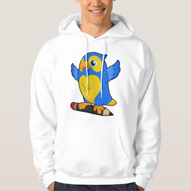 Parrot med penna hoodie (Framsida)