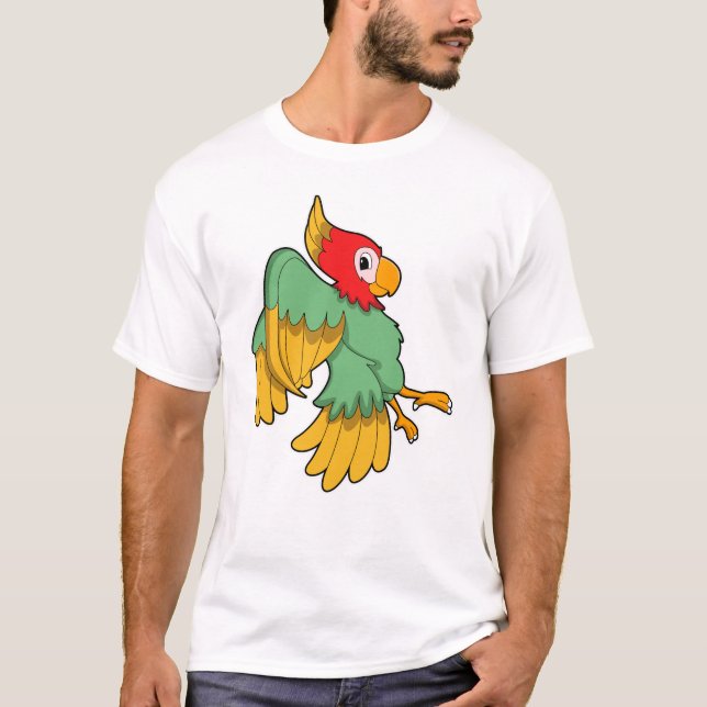 Parrot med rött huvud t shirt (Framsida)