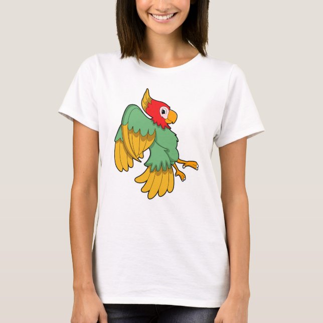 Parrot med rött huvud t shirt (Framsida)