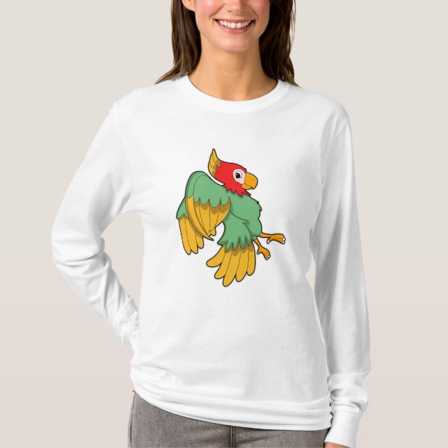 Parrot med rött huvud t shirt (Framsida)