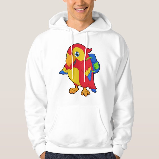 Parrot med ryggsäck hoodie (Framsida)