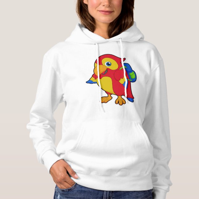 Parrot med ryggsäck t shirt (Framsida)