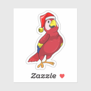 Parrot med Santa hat Klistermärken