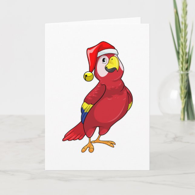 Parrot med Santa hat Kort (Framsida)